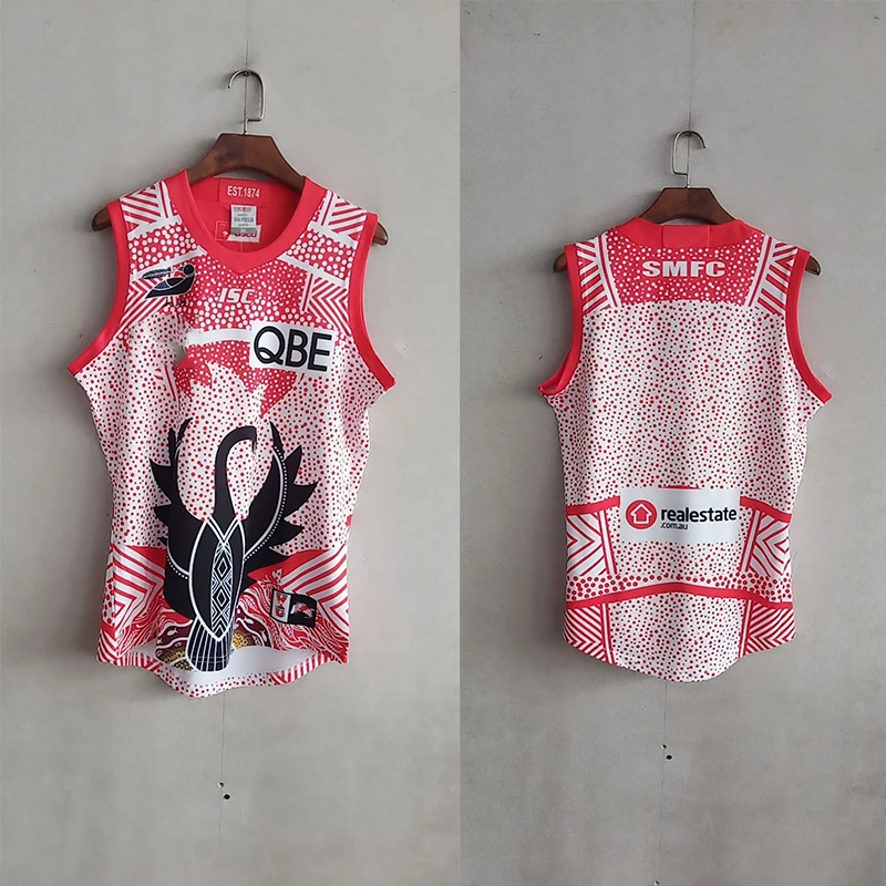 

2021 Sydney Swans Men Indigenous Guernsey Training Singlet Rugby Vest Jersey SIZE S-3XL