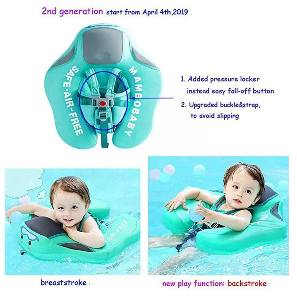 Anillo de nataci&oacute;n sin inflaci&oacute;n para ni&ntilde;os, seguridad para piscina, accesorios para el hogar, equipo de nataci&oacute;n tumbado, engrosado, J0t6-4