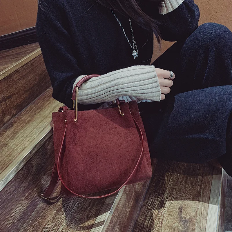 JCPAL винтажная женская сумка на плечо Женская Роскошная замшевая кожаная