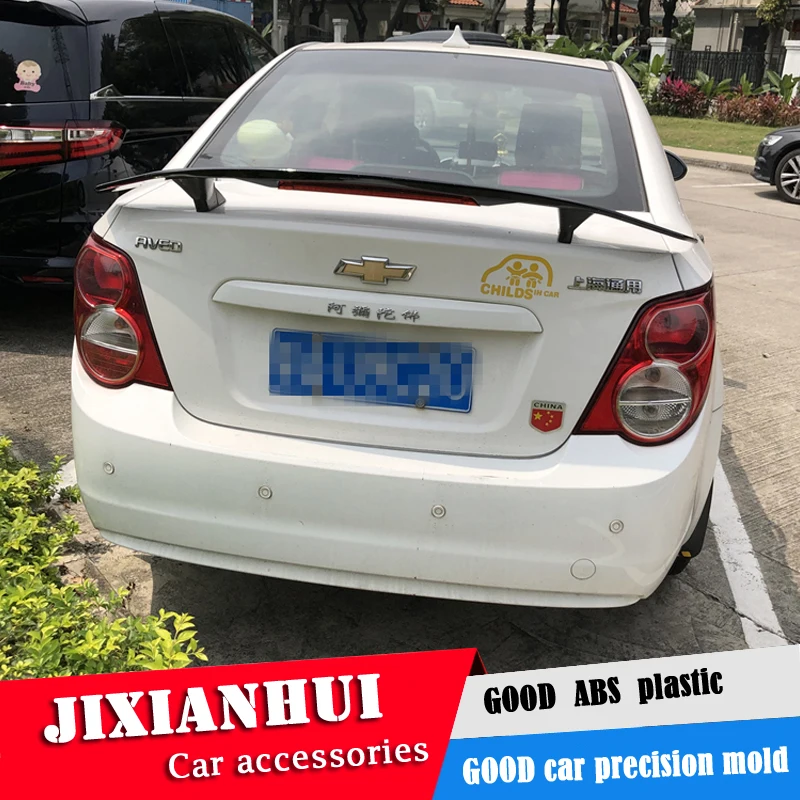 Для Chevrolet Aveo спойлер 2011 2018 TF ABS пластик Материал заднее крыло автомобиля Цвет