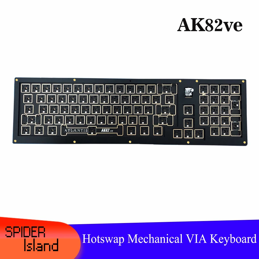 VIA Mechanical Keyboard DIY Kit QMK VIA  Firmware 80% VIA Keyboard Knob RGB / Non RGB Hotswap Type C 82Key full Size Keypad