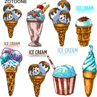 zotoone ice cream heat transfers iron on patches for clothing diy dessert clothes stickers appliques printed a level washable a