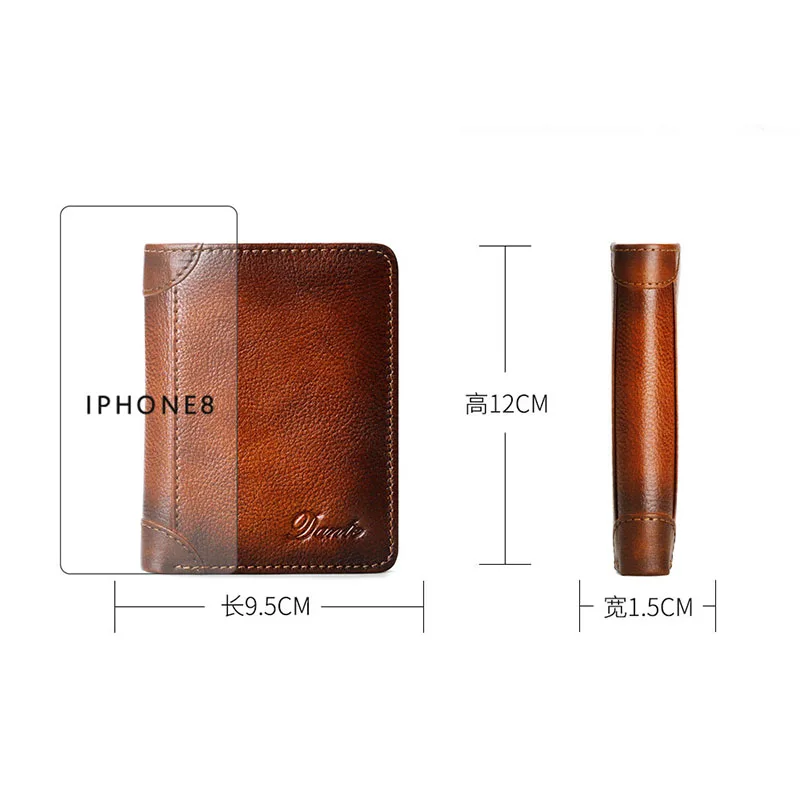 Мужские кошельки кошелек из натуральной кожи RFID-защита от кражи короткий