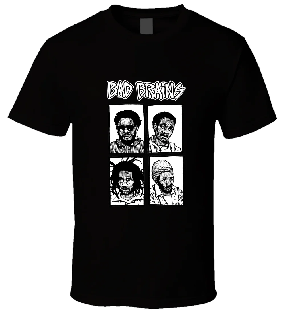 

BAD BRAINS 2 Black T Shirt White Style
