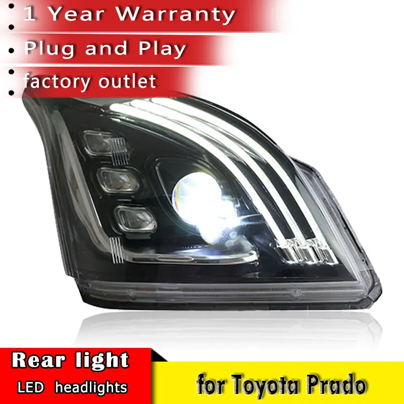 

Car Styling Head Lamp case for Toyota Prado 2003-2009 LED Headlights DRL Daytime Running Light Bi-Xenon HID Accessories
