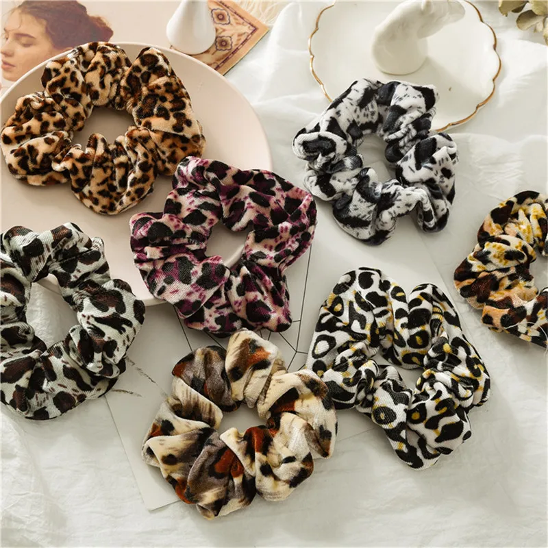 Ruoshui Dot Hair Ties Woman Hair Accessories Leopard Scrunchies Girls Rubber Band Ponytail Holder Hair Rope Elastic Hairband