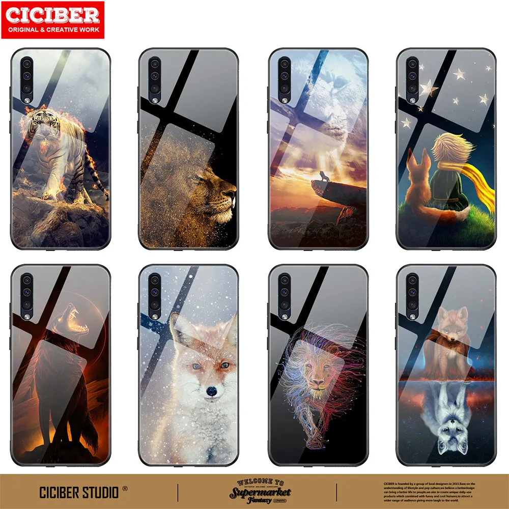 

Animal Phone Case For Samsung A51 A71 A21 A21S A30 A40 A41 A50 A70 M31 S9 S8 S10 S20 Plus Note 20 Ultra 10 Glass Cover Funda Fox