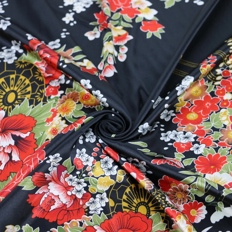 Винтажные Цветы японское кимоно текстиль мягкая ткань имитация шелка и