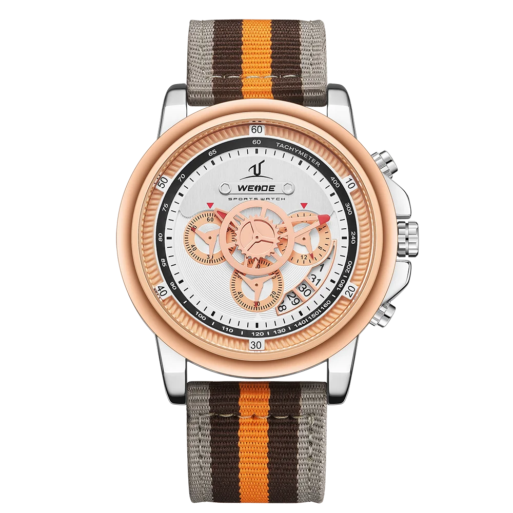 UV1803-4C WEIDE Роскошные мужские часы европейские кожаные мужские часы высококачественные водонепроницаемые мужские часы Relogio Masculino спортивные цифровые часы с цифрами и датой - Цвет: UV1803-4C