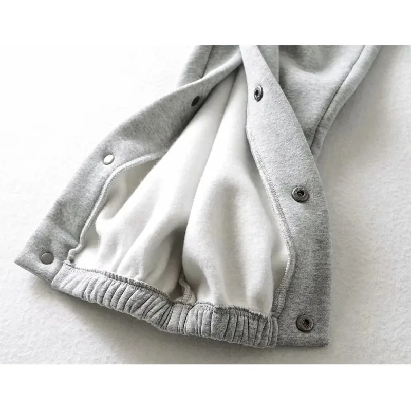 

Mozision Plus Velvet Side Button Harem Pants Women's Lace-up High Waist Thick Trousers Ladies 2021 New Casual Warm Pants Lady