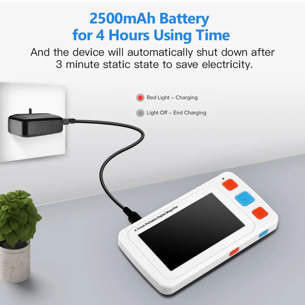 Portable Digital Magnifier Handheld Electronic Reading Aid 4.3 Inch Foldable Handle Multiple Color Modes For Low Vision | Инструменты