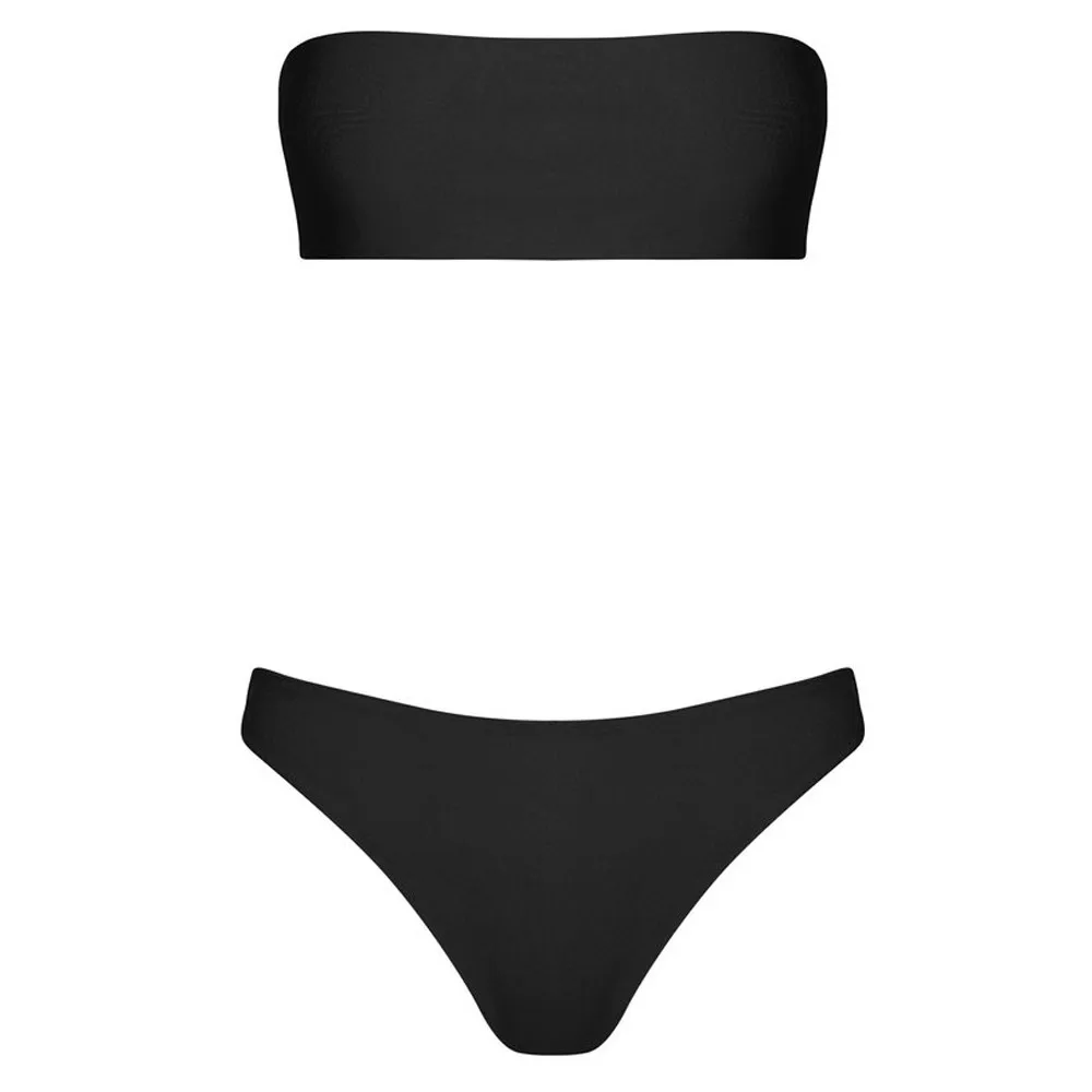 

Bikini Set For Women's Tube Top Swimwear Women's Bathing Suits Solid Color Sexy Swimsuit Women 2021 Biquinis Feminino Bikini Set
