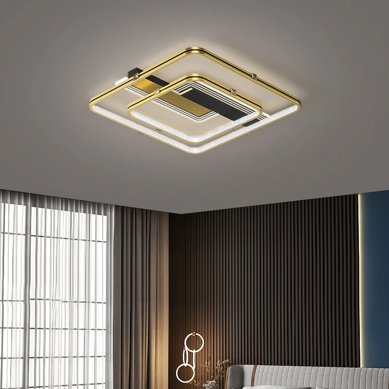 Люстра Светодиодная золотистая для спальни гостиной кухни кабинета | Освещение