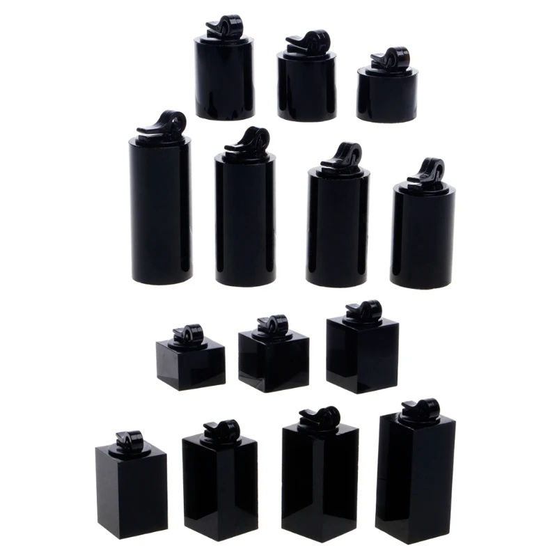 

7Pcs/Set Black Acrylic Finger Ring Display Stand Holder Jewelry Showcase Decor HXBA