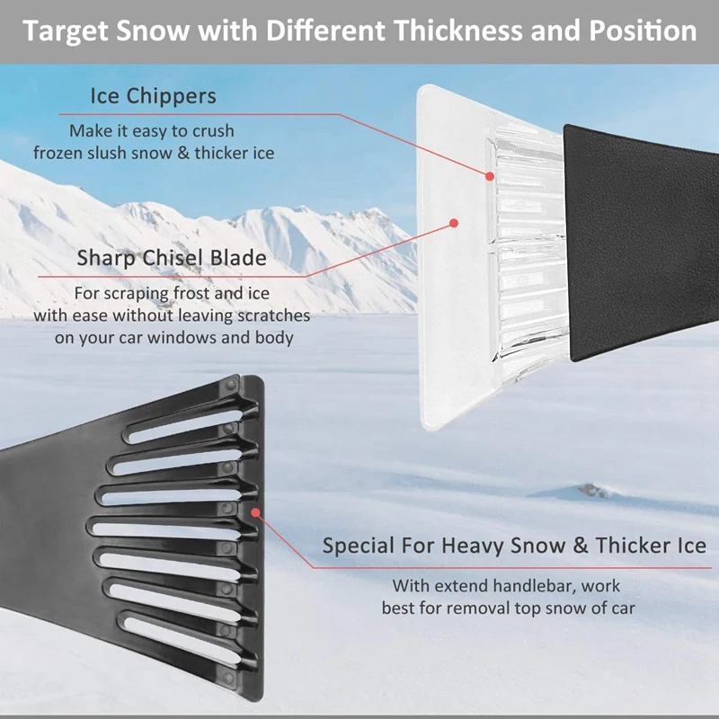 Двойной скребок для льда щетка снега с миттом удаление мороза автомобильных