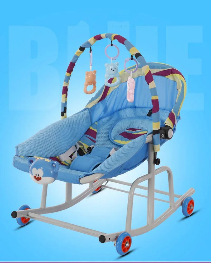 Детское музыкальное кресло качалка детское игрушечное качающаяся люлька
