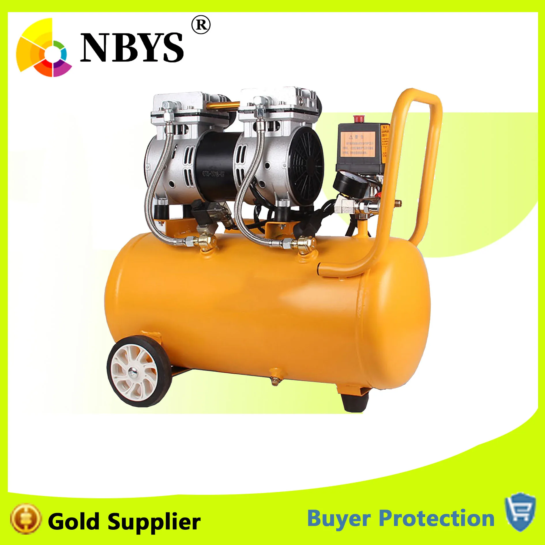 

Air Compressor Oil Free Low Noise Silent Oil-free Pump For Pneumatic Part Cylinders Filling Machine Free Shipping 1000w 30L Tank