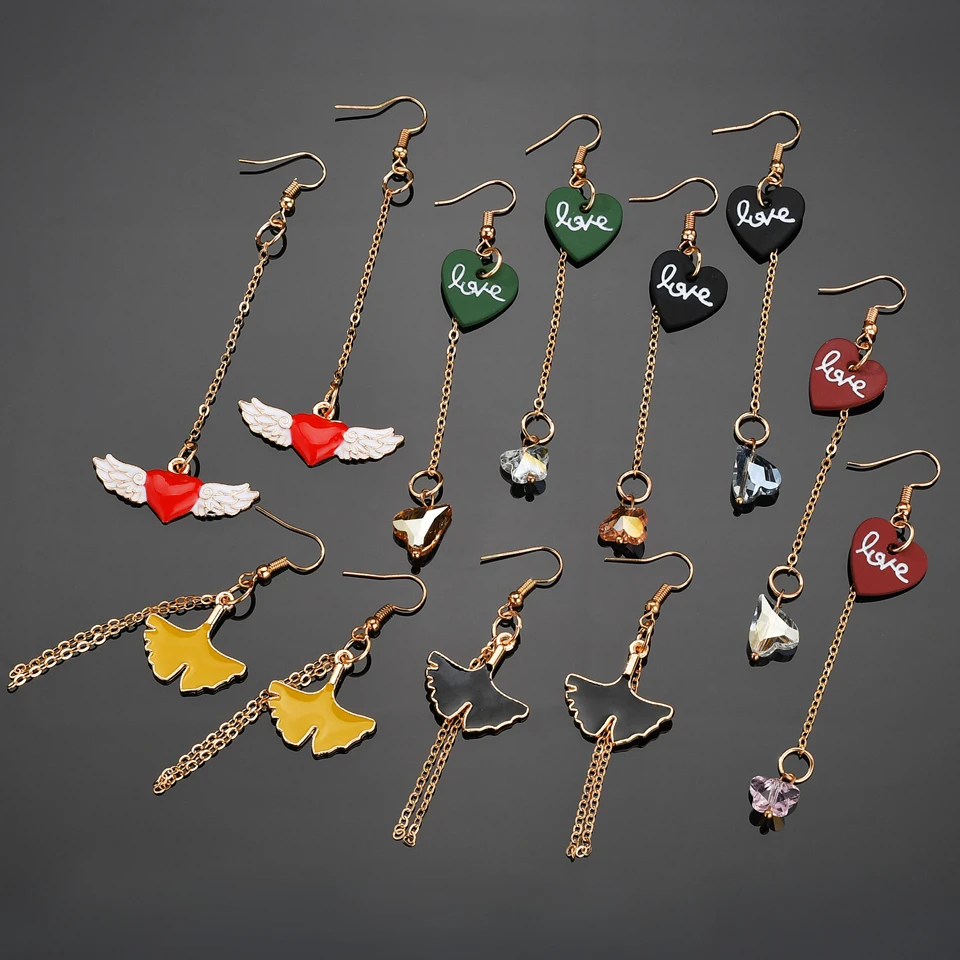 Милые висячие серьги в Корейском стиле красочные серьги-сердечки женские модные