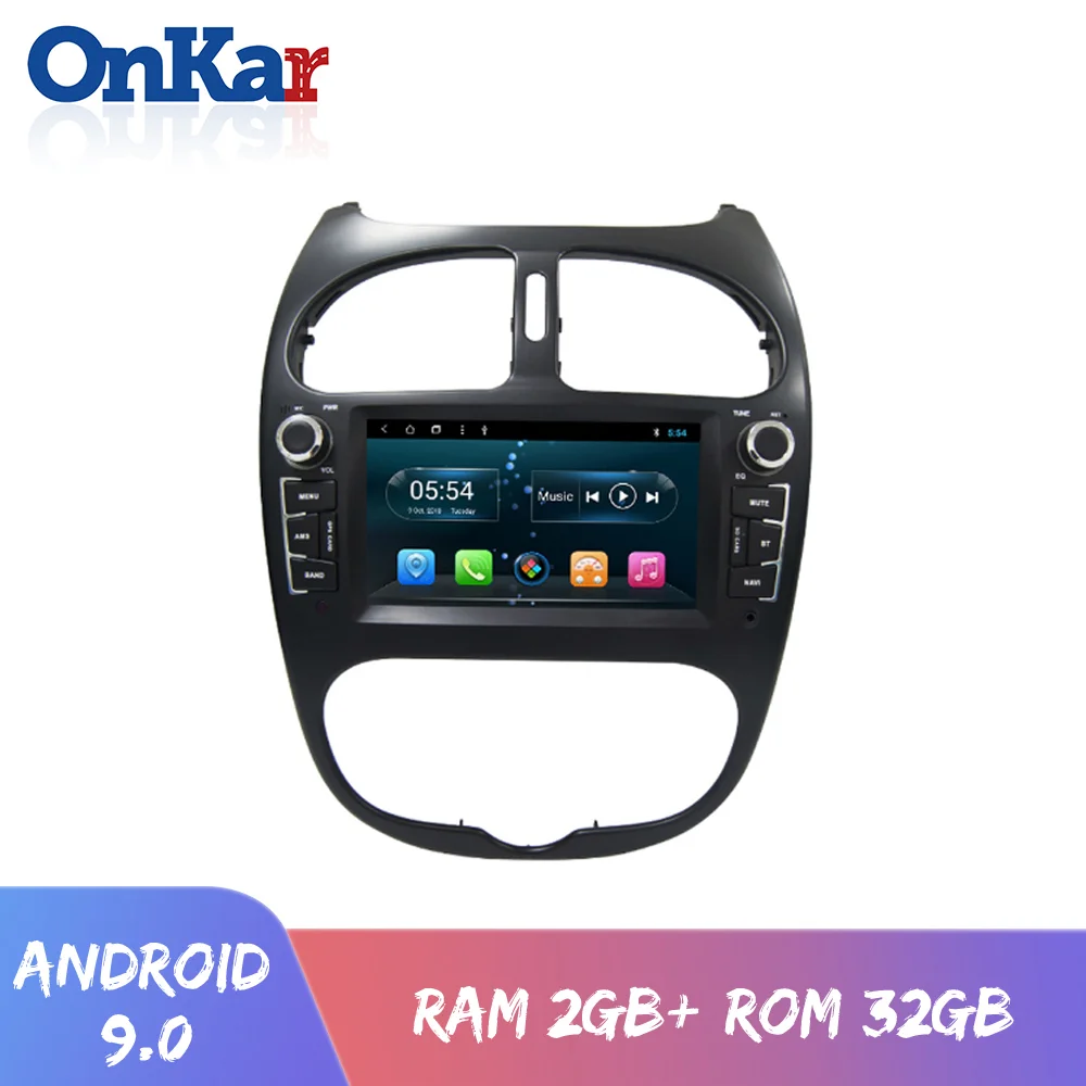 ONKAR новая система gps навигации для автомобиля Android 9 0 dvd cd Peugeot 206 2000 2009 с 6 2 Дюймовым