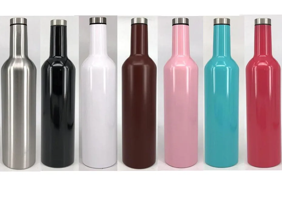 

750ml 25oz Vacuum Wine Bottle Stainless Steel Hip Flask Double Wall Vacuum Insulated Beer Mugs Wine Tumbler Glasses Travel Water