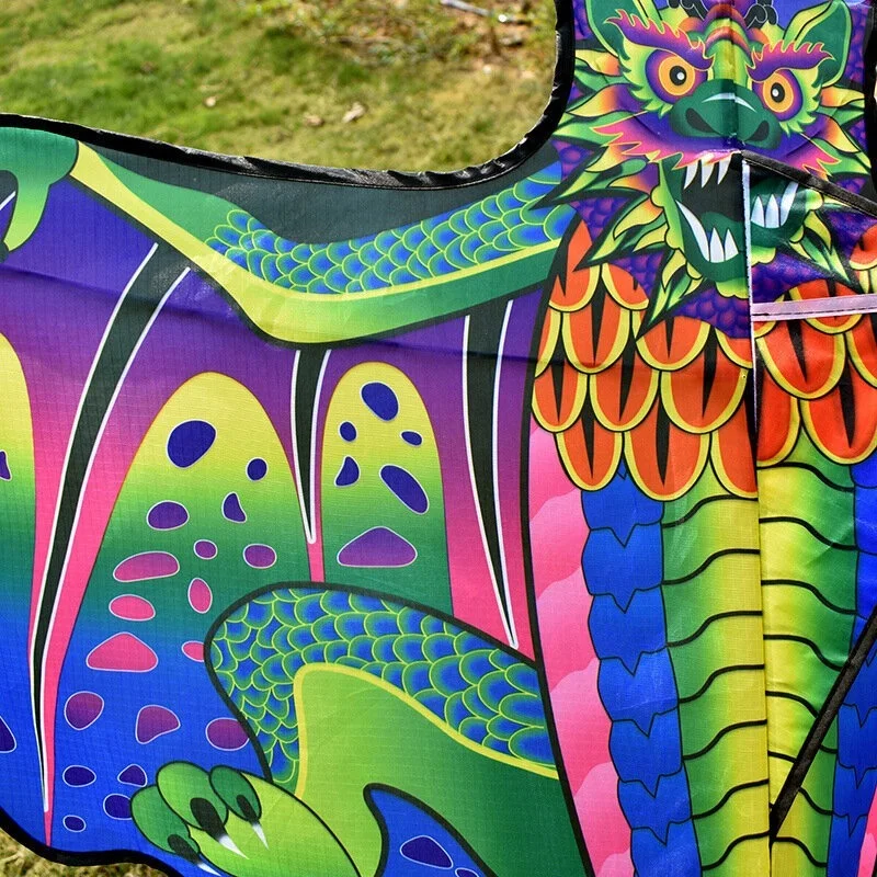 

160*260cm 3D Large Dragon Kite Kids Adult Sports Beach Fly Toys Nylon Kite Gift Outdoor Hiking with 100m Kite Line