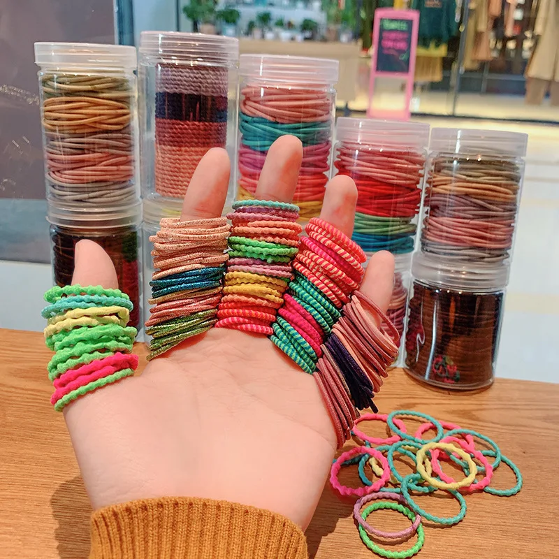 Женские резинки для волос разноцветные фиксации хвостиков 50/100 шт./компл. модные