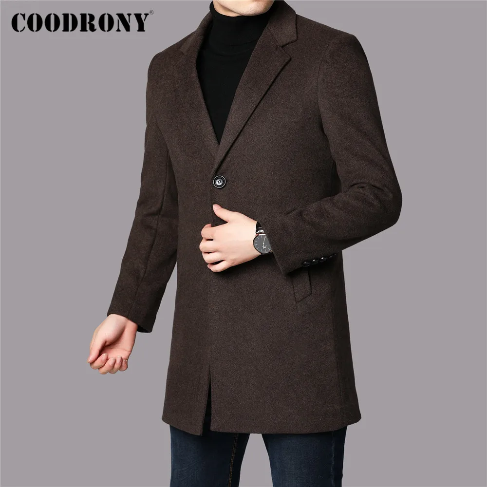 COODRONY брендовая зимняя куртка плотное теплое шерстяное пальто Мужская одежда