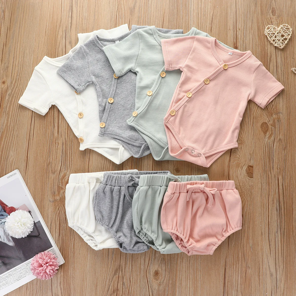 

Spring And Autumn Models Of Pure Cotton Pit Strip Short-sleeved Children's Clothes Romper Boy and Girl Baby Suit Newborn Clothe
