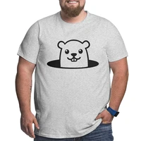 marmot sticking its head out of the hole men t shirts plus size oversized cotton t shirts for big man summer short sleeves tops