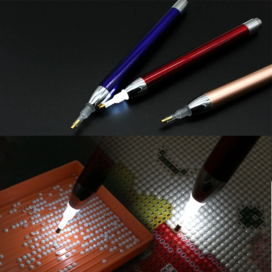 

Point Drill Pen Square Round Diamond Painting Tool Lighting Diamond Pens 5D Painting with Diamonds Accessories Christmas Gift