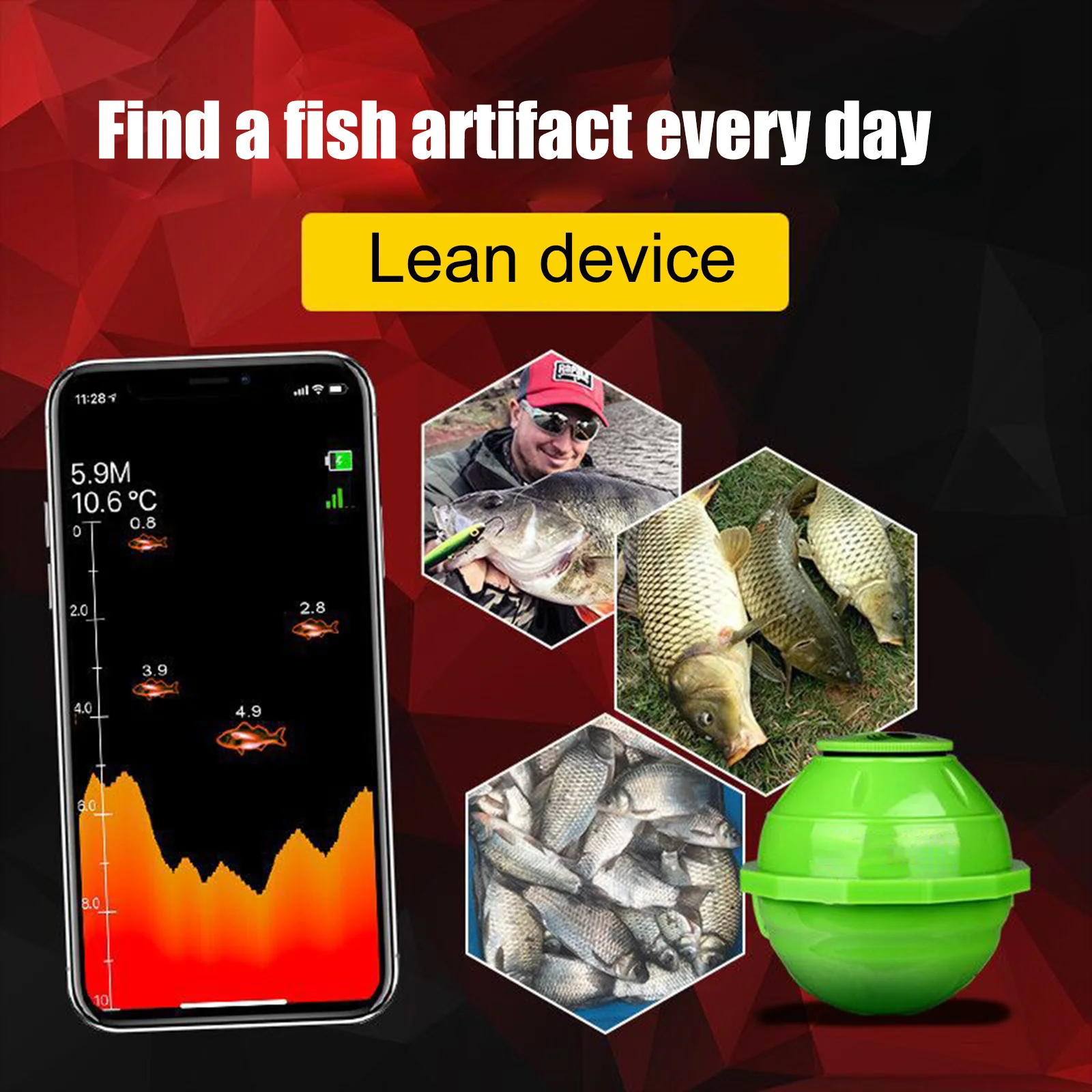 Smart sonar WiFi wireless portable fish detector visual fishing device compatible with IOS Android xr-hot | Спорт и развлечения