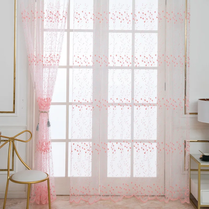 Тюлевые прозрачные шторы с цветочной вышивкой оконные занавески для дома