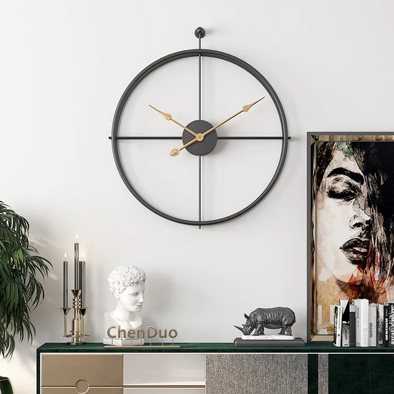 

42cm European Wall Clocks Wrought Iron Large Wall Clock Modern Design for Home Office Decorative Hanging Wall Watch Clock