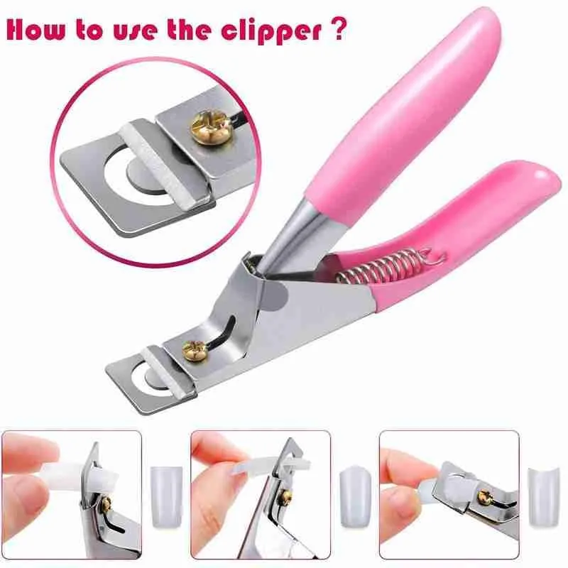 

U-shaped Nail Clippers Professional Straight Edge Fake Nails Cutter Tips Manicure Cutter Tool Guillotine Cut False Nail Knife