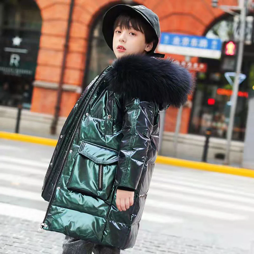 

New Children Boys Parkas Winter Jackets Coats For 4-14Yrs Down Cotton Coat Kids Warm Thick Hooded Baby Boys Outerwear Two Colors