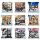 Чехол для подушки GZTZMY, 45x45 см, новый год 2021, Рождественские украшения, для дома, автомобиля