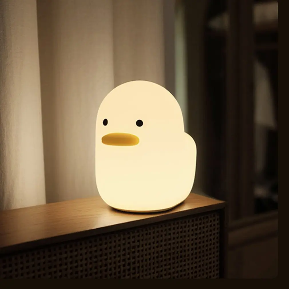 

Nordic Cute Lovely Cartoon Dull Duck Led Night Light Silicone USB Charging NightLight Holiday Gifts Kids Room Bedside Bedroom