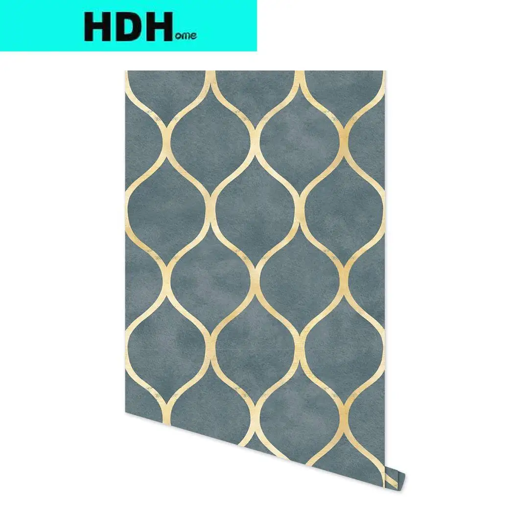 Современная самоклеящаяся золотистая полосатая бумага для стен круглая |