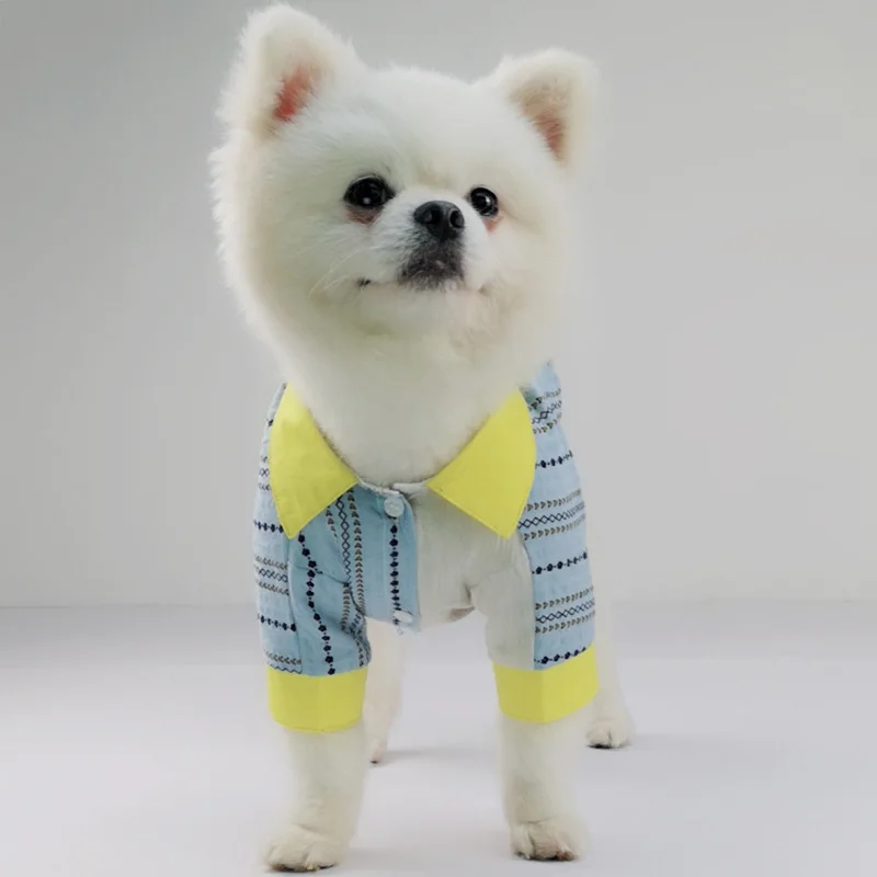 Хлопковая одежда для собак Лоскутная рубашка домашних животных мягкая костюм на