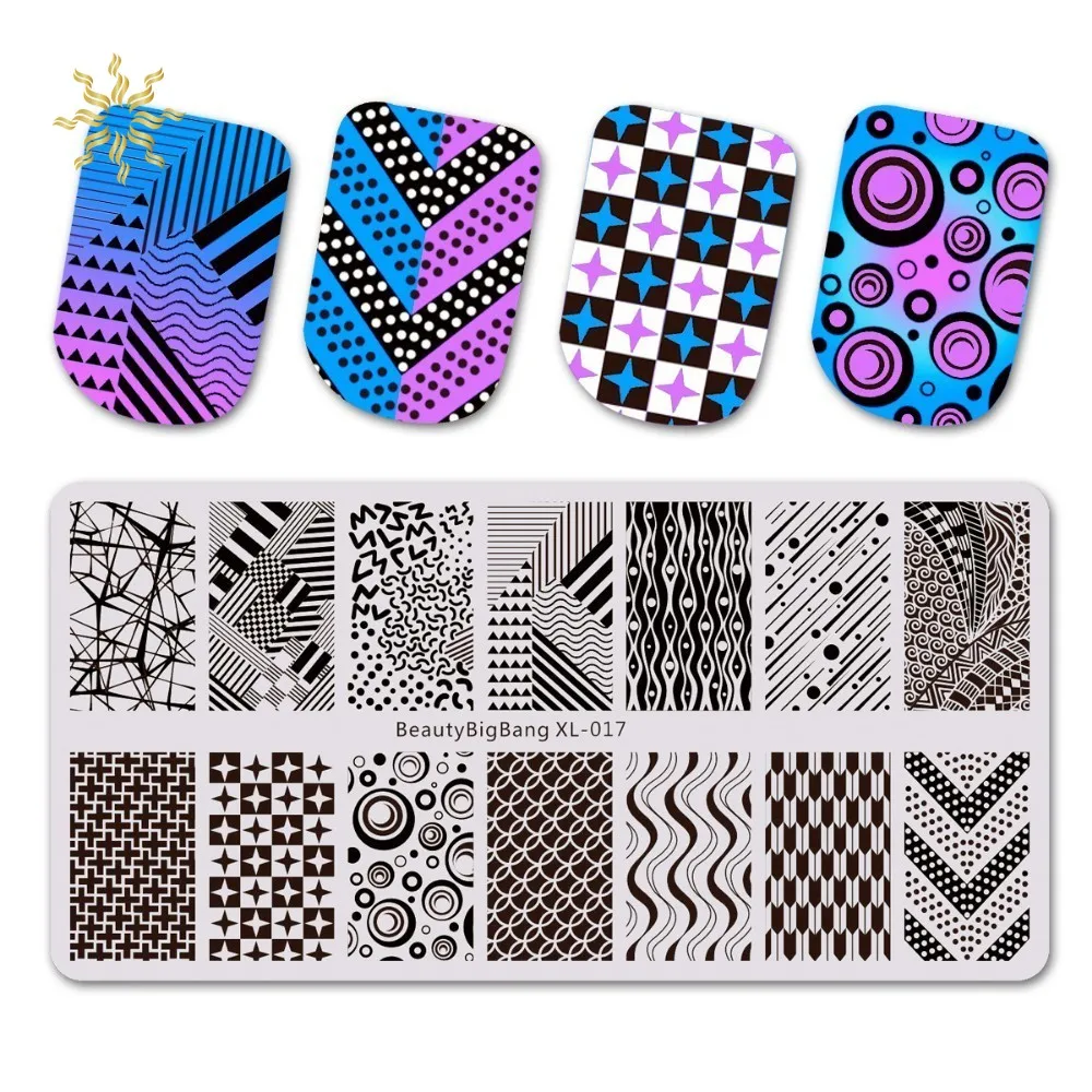 

Трафареты BeautyBigBang из нержавеющей стали для штамповки, 1 шт., геометрический рисунок в полоску, волна, круг, трафарет, искусственная кожа