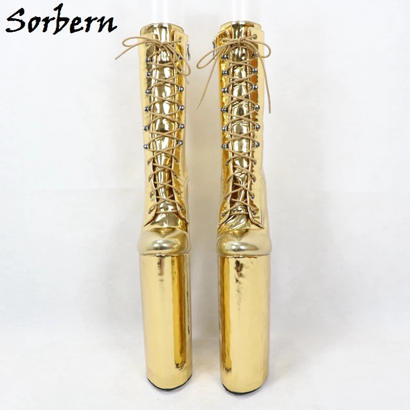 Sorbern/женские ботинки на высоком каблуке 12 дюймов короткие для трансвеститов
