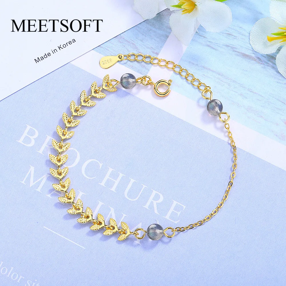 MEETSOFT новые модные аксессуары серебряного цвета для женщин украшение пшеницы