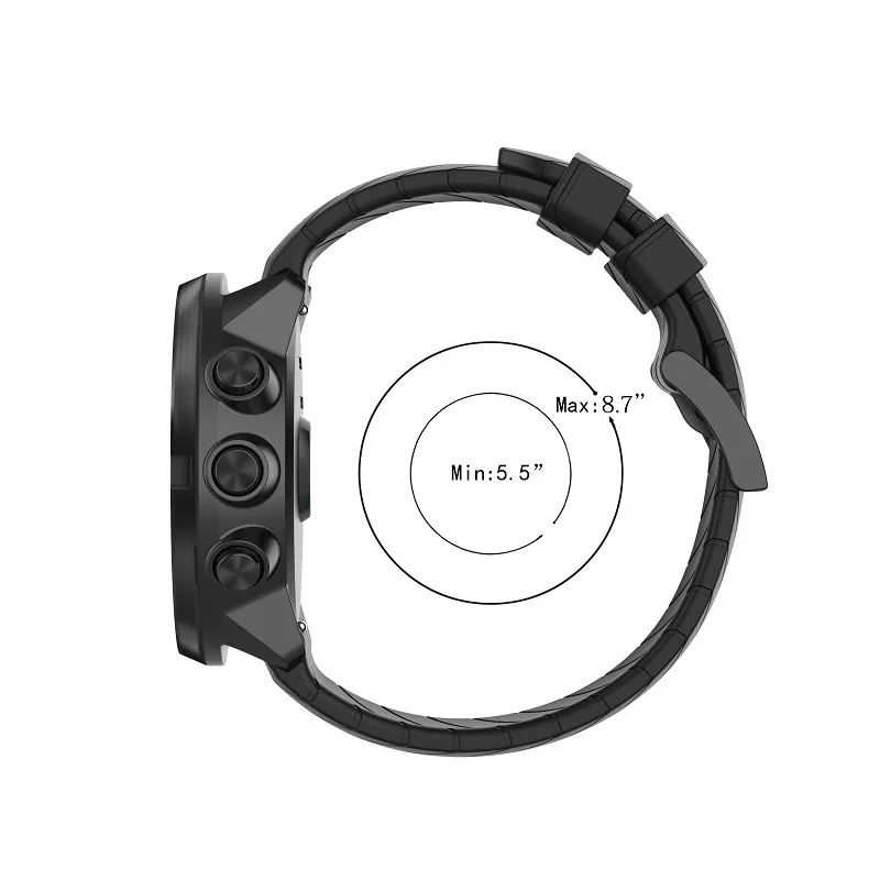 24 мм силиконовый ремешок для часов Quick Release Suunto 9/Ambit 3 вертикальный/Spartan Sport HR