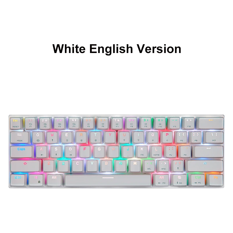 English version Motospeed CK62 USB Проводная/Bluetooth Двухрежимная игровая механическая клавиатура 61 клавиша RGB светодиодный подсветка для ПК компьютера геймера - Цвет: English version
