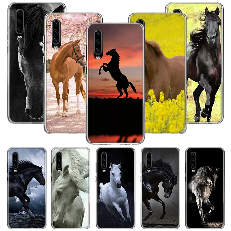 Чехол с лошадью для Huawei P20 P30 P40 P Smart Z + P10 Mate 30 10 20 Lite Pro силиконовый чехол
