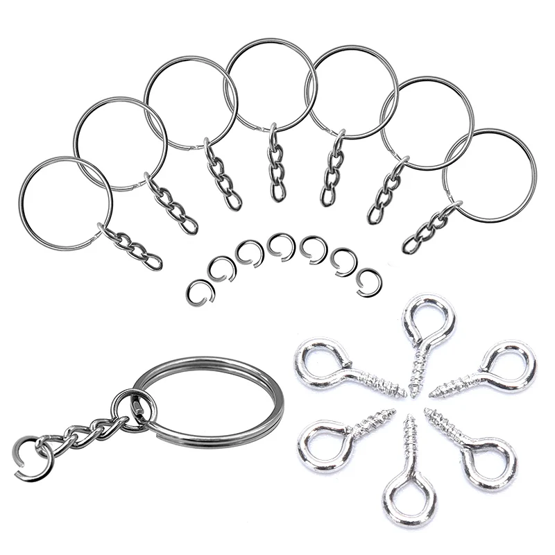 Фото Распродажа 150 шт. брелок для ключей с цепочкой раздельные соединительные кольца