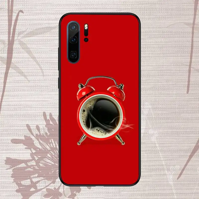 

cup Coffee alarm clock leisurely Phone Case For Huawei honor Mate P 9 10 20 30 40 Pro 10i 7 8 a x Lite nova 5t