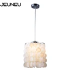 DIY современный белый натуральный жемчуг подвеска из морской раковины лампы E14 светодиодный ракушка освещение для столовой чехлы для гостиная кухни спальни дома приспособление