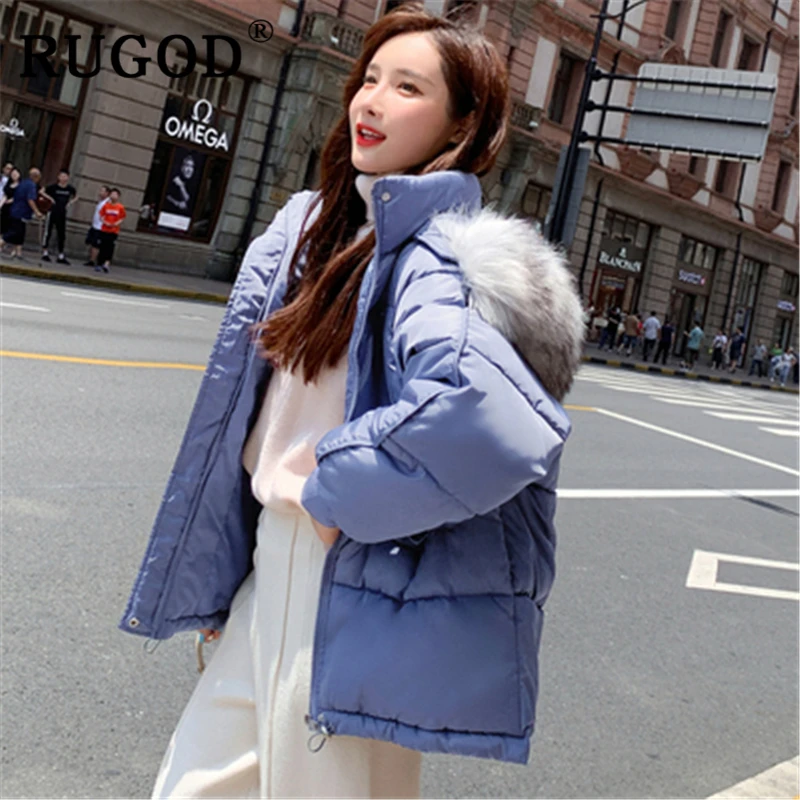 Женское хлопковое пальто RUGOD повседневное однотонное теплое с длинным рукавом