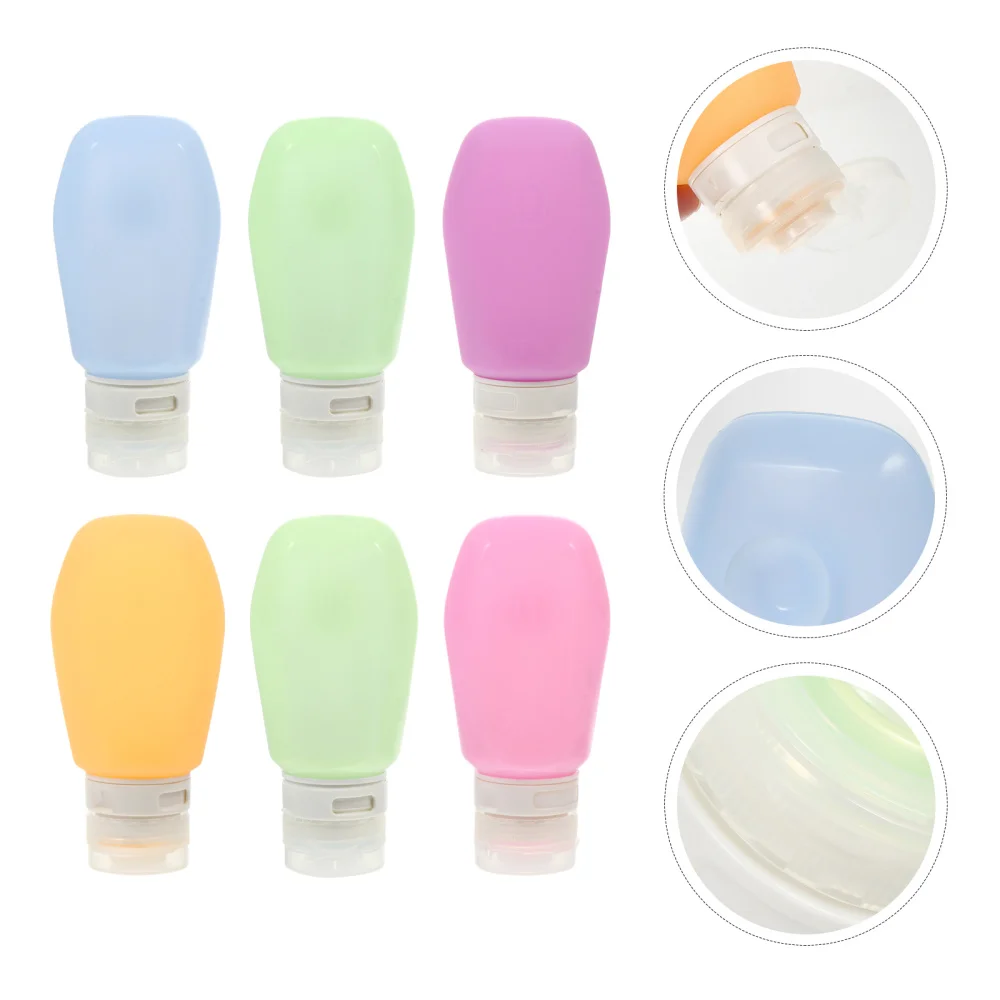 

6Pcs 89ML Travel Squeezable Bottles Silicone Containers Refillable Bottles